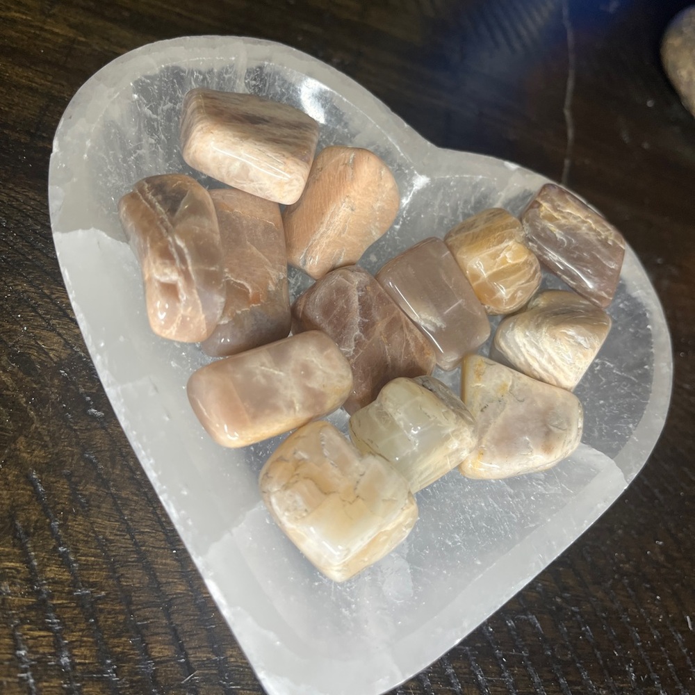 Peach and Gray Moonstone Tumble